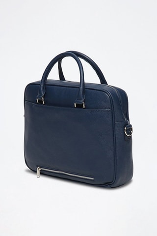 Porte-documents en cuir Niccolo - Bleu marine