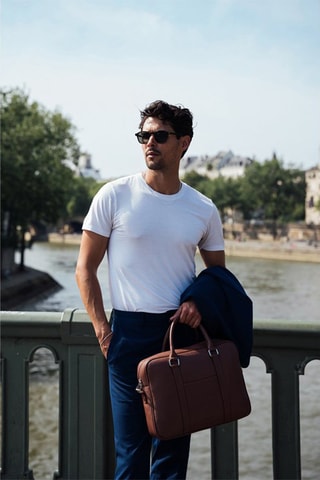 Porte-documents en cuir Niccolo - Marron