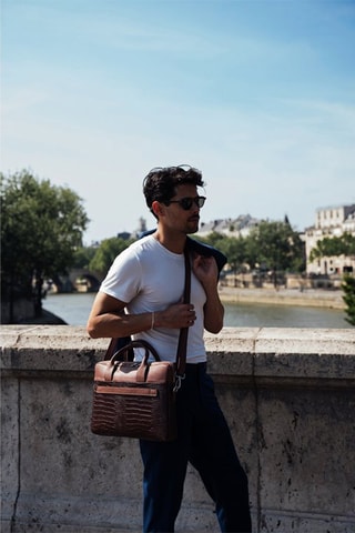 Porte-documents en cuir Alberto Croco - Marron