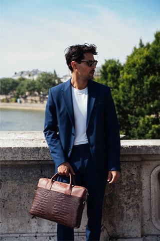 Porte-documents en cuir Alberto Croco - Marron