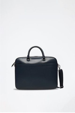 Porte-documents en cuir Tonio Box - Bleu marine