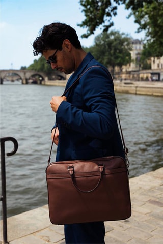 Porte-documents en cuir Antonio - Marron