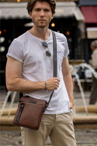 Sacoche en cuir Giorgio - Marron
