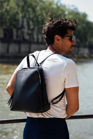 Sac à dos en cuir Santo - Noir