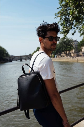 Sac à dos en cuir Santo - Noir