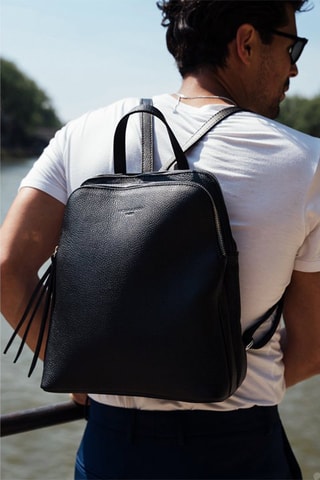 Sac à dos en cuir Santo - Noir