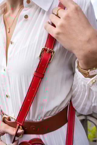 Sac à main en cuir Elie - Rouge
