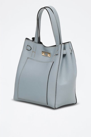 Sac à main en cuir Elie layette - Bleu