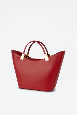 Sac à main en cuir Lety - Rouge et doré