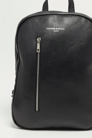 Mochila de couro Nino - Preto