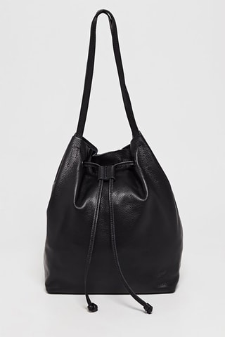 Mala bucket em couro Luna - Preto