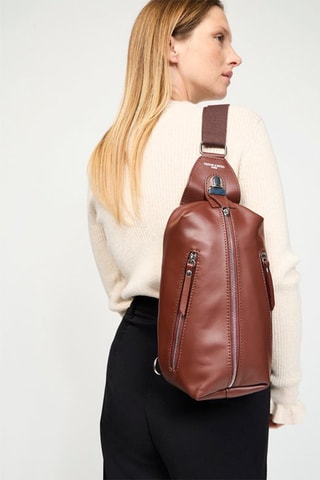 Bolsa de cintura de couro Alex - Castanho