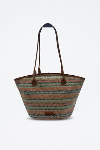 Mala shopper em couro Solea  - Castanho