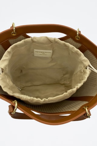 Mala shopper em couro Vahia  - Castanho