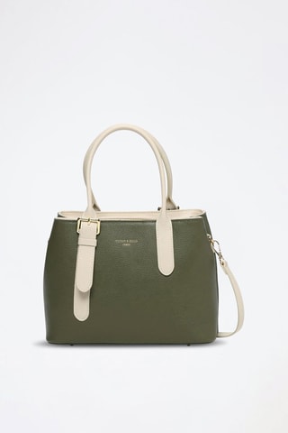 Mala shopper em couro Tuileries - Branco e verde