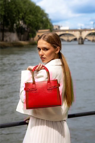 Sac à main en cuir Livia - Rouge