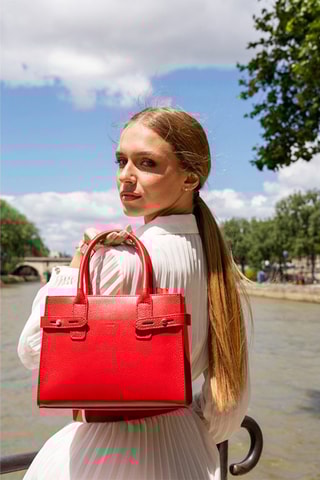Sac à main en cuir Livia - Rouge