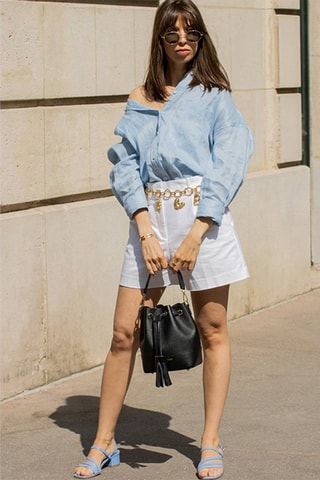Mala bucket em couro Mini Livy - Preto