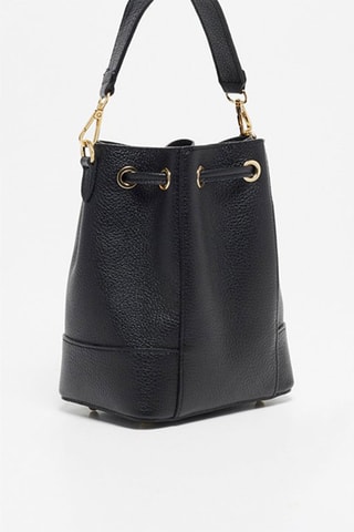 Mala bucket em couro Mini Livy - Preto