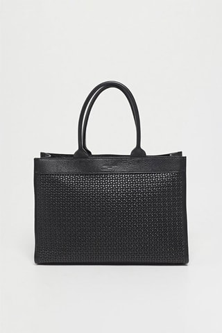 Mala shopper em couro Nina - Preto