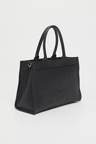 Mala shopper em couro Nina - Preto