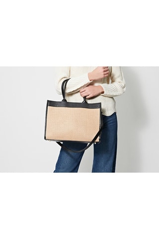 Mala shopper em couro Nina - Bege