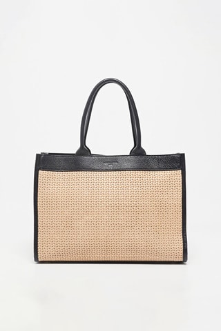 Mala shopper em couro Nina - Bege