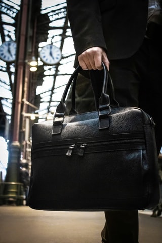 Porte-documents en cuir Sandro - Noir