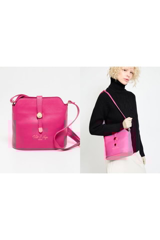 Mala a tiracolo de couro Elise - Rosa