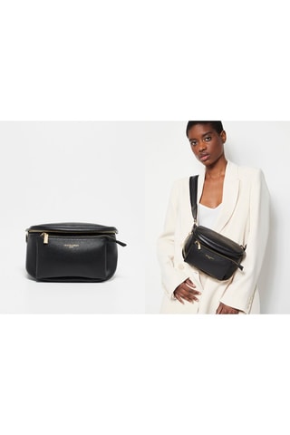 Bolsa de cintura em couro Aly - Preto