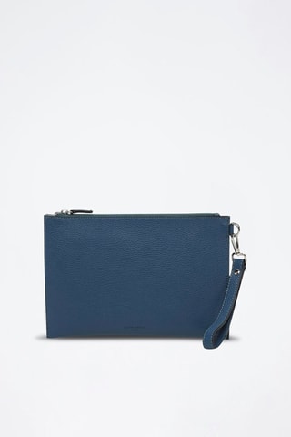 Pochette en cuir Leo  - Bleu