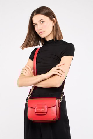 Mala a tiracolo de couro Eliane - Vermelho