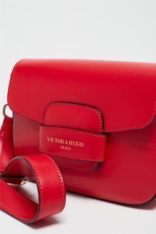 Mala a tiracolo de couro Eliane - Vermelho