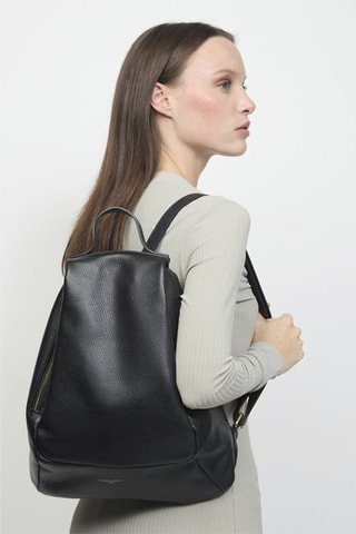 Mochila de couro Sadie - Preto