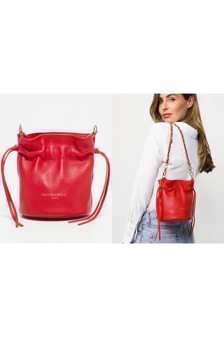 Mala a tiracolo de couro Eonora - Vermelho