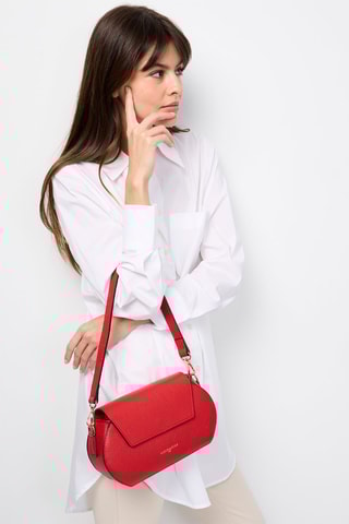 Mala a tiracolo de couro Eze - Vermelho