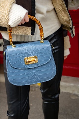 Sac à main en cuir Elia - Bleu