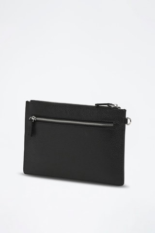 Pochette en cuir Mini Leo - Noir