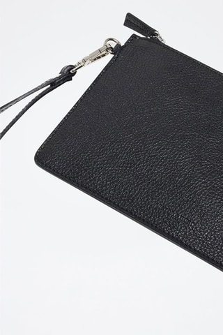 Pochette en cuir Mini Leo - Noir