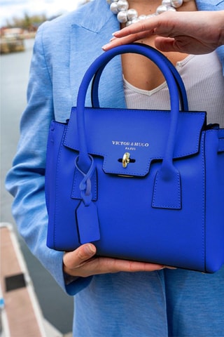 Sac à main en cuir Jeny - Bleu