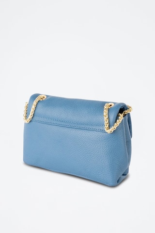 Mala a tiracolo de couro Sarya - Azul e dourado