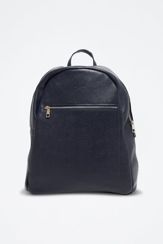 Sac à dos en cuir Lou - Bleu marine