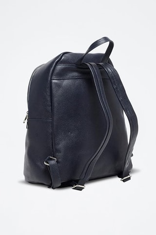 Sac à dos en cuir Lou - Bleu marine