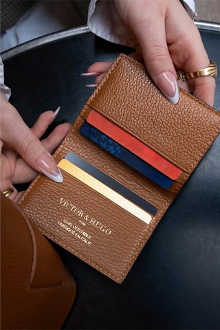 Porte-cartes en cuir Salma - Marron