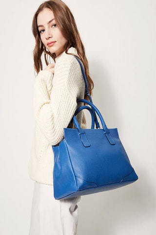 Sac à main en cuir Eve - Bleu