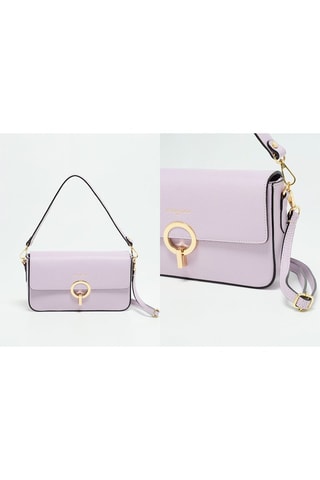 Mala a tiracolo de couro Diane - Violeta