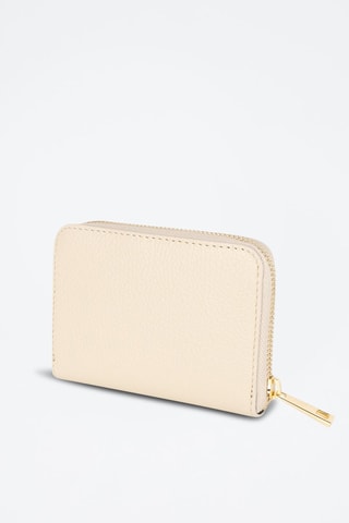 Porte-monnaie en cuir Kam - Beige et doré