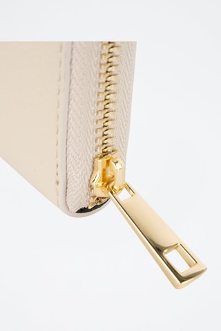 Porte-monnaie en cuir Kam - Beige et doré