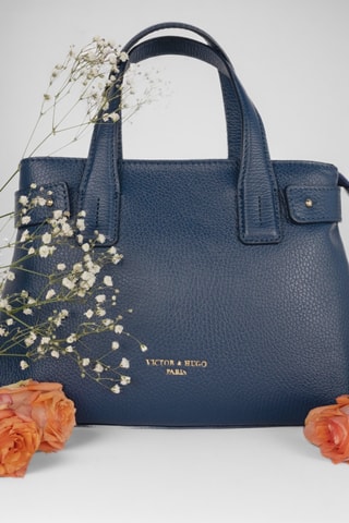 Sac à main en cuir Luna - Bleu