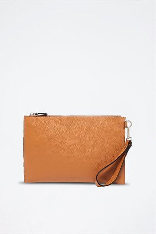 Pochette en cuir Leo - Marron